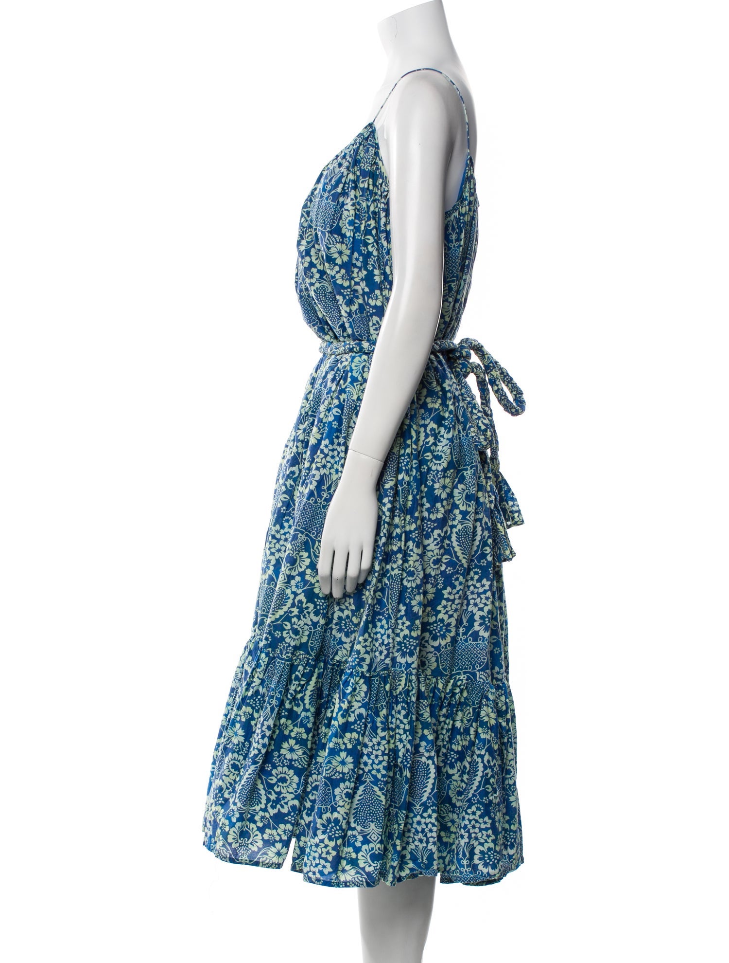 RHODE Floral Print Midi Length Dress