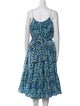 RHODE Floral Print Midi Length Dress