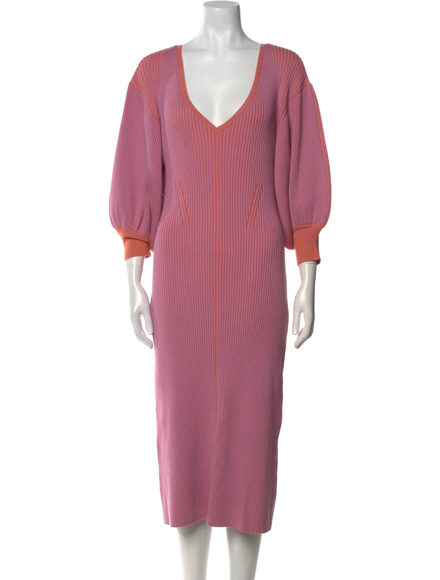 RHODE V-Neck Midi Length Dress