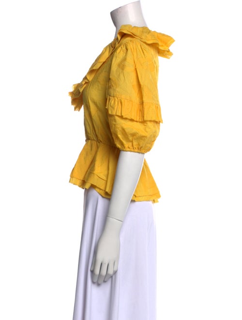 RHODE V-Neck Three-Quarter Sleeve Crop Top