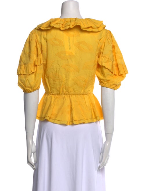 RHODE V-Neck Three-Quarter Sleeve Crop Top