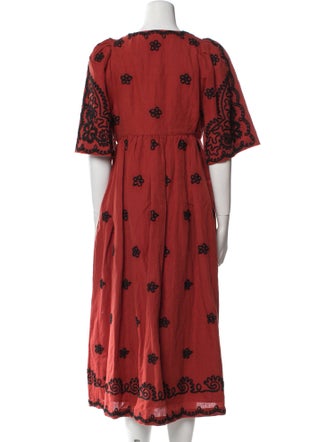 RHODE Printed Midi Length Dress