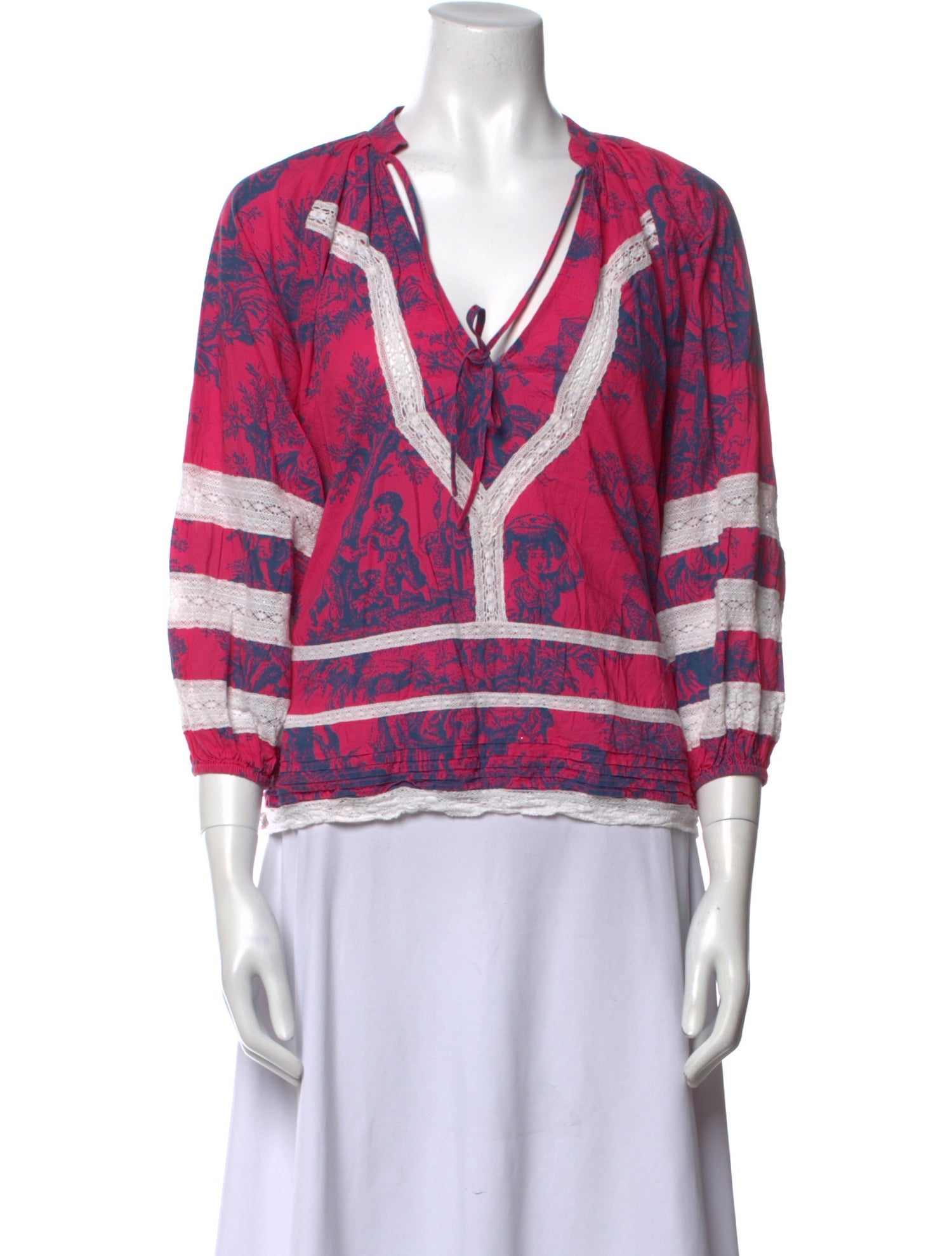 RHODE Printed V-Neck Blouse