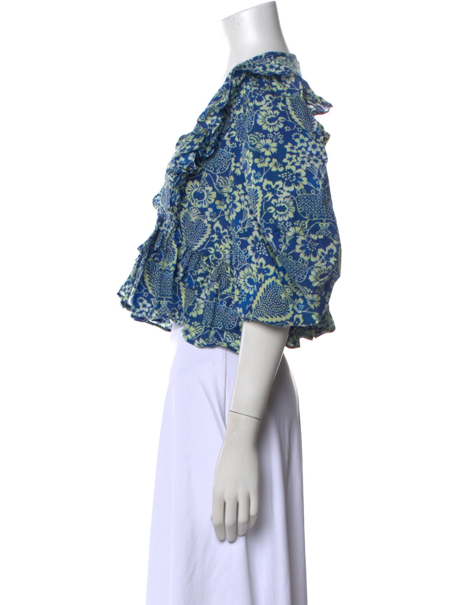 RHODE Floral Print V-Neck Crop Top