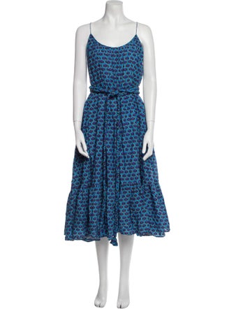 RHODE Floral Print Midi Length Dress