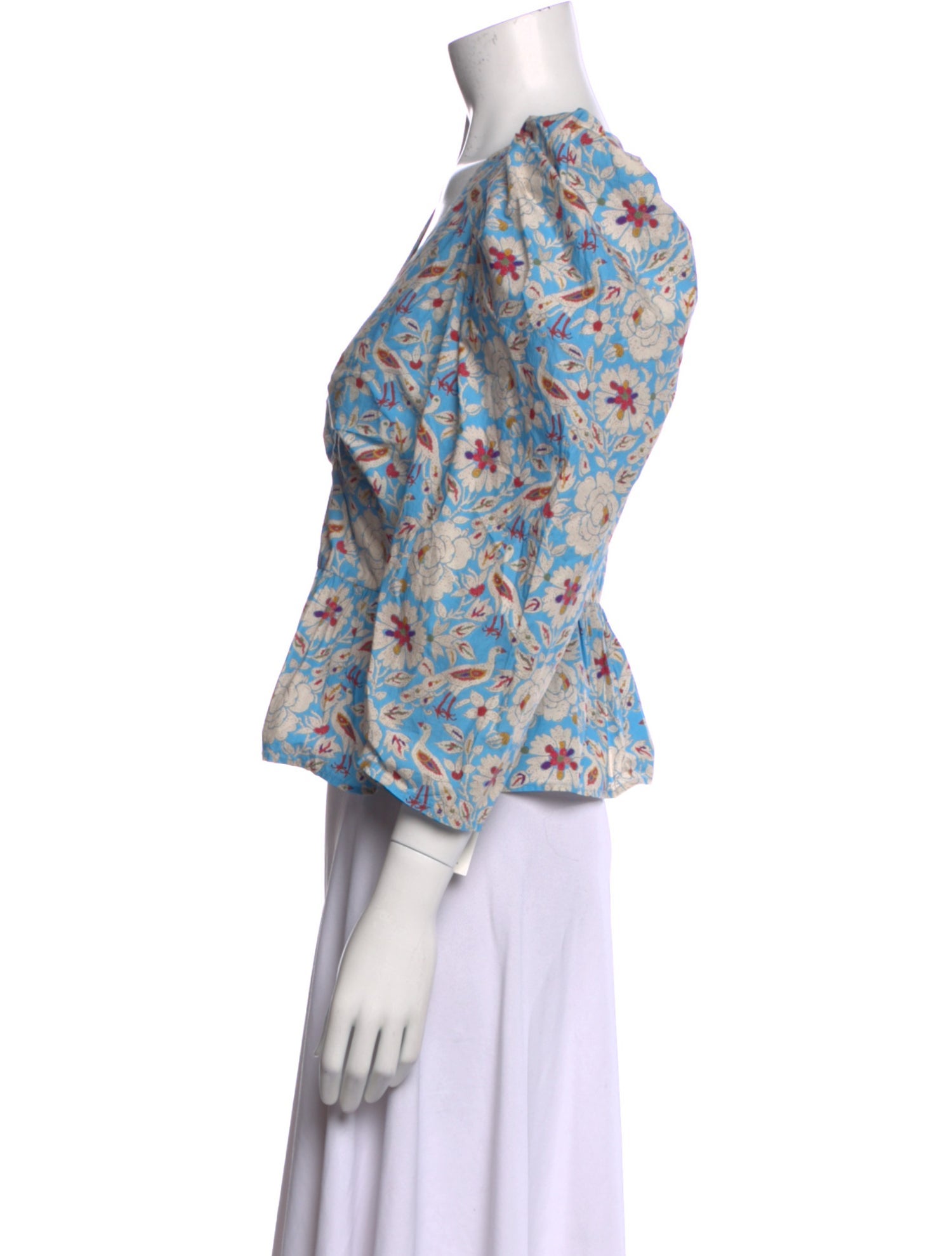 RHODE Floral Print V-Neck Crop Top