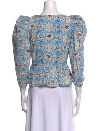 RHODE Floral Print V-Neck Crop Top