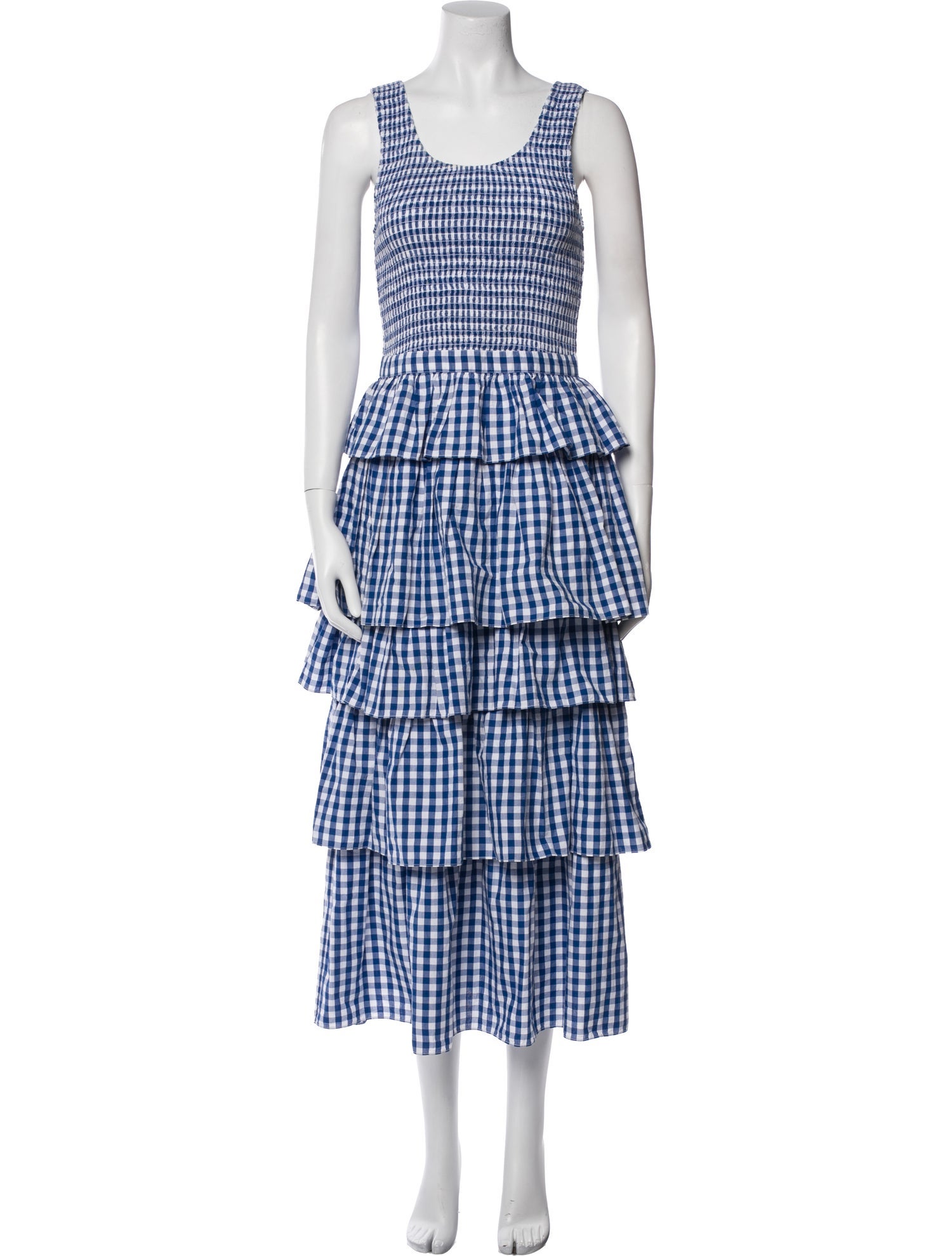 RHODE Plaid Print Long Dress