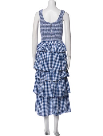 RHODE Plaid Print Long Dress