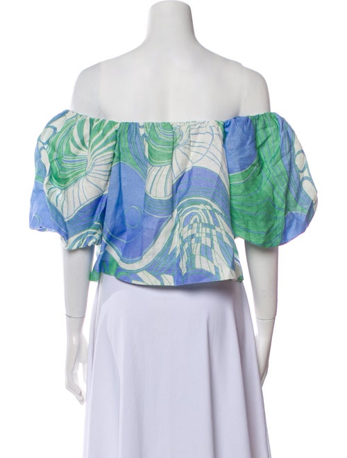 RHODE Linen Printed Crop Top