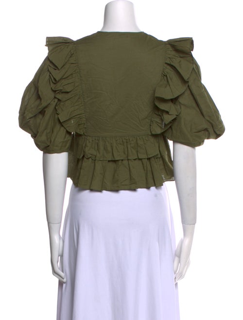 RHODE V-Neck Short Sleeve Crop Top