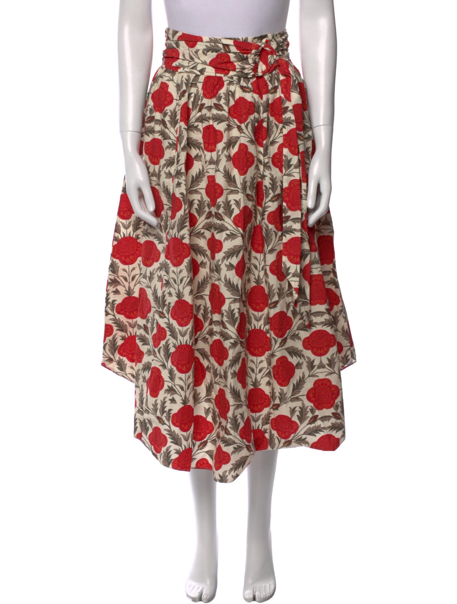 RHODE Floral Print Midi Length Skirt