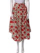 RHODE Floral Print Midi Length Skirt