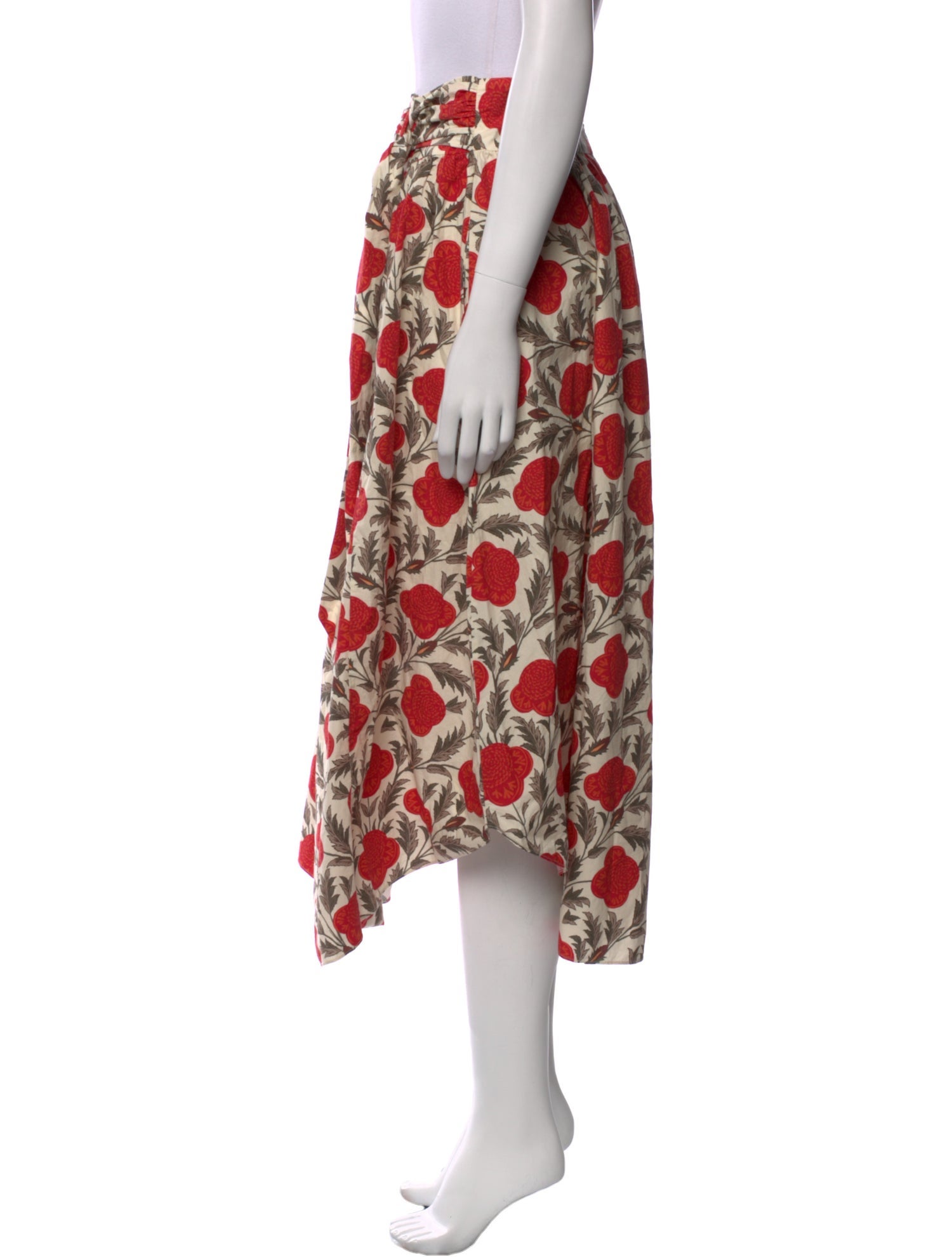 RHODE Floral Print Midi Length Skirt