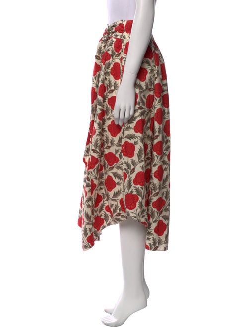 RHODE Floral Print Midi Length Skirt