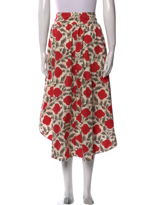 RHODE Floral Print Midi Length Skirt
