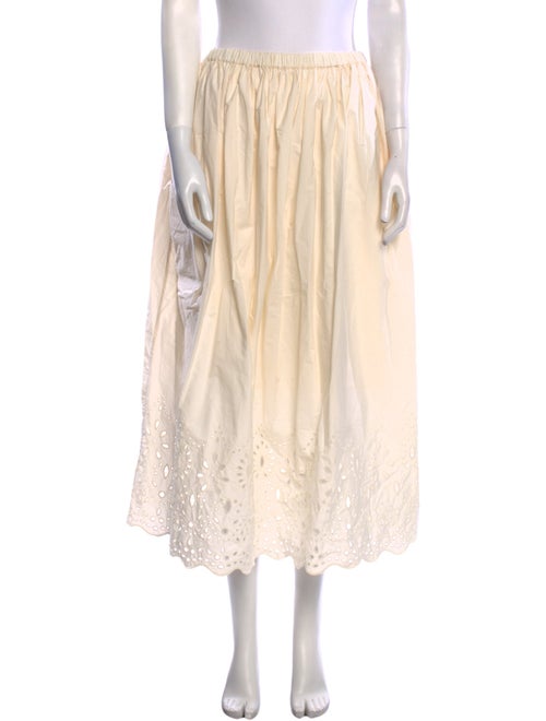 RHODE Eyelet Trim Midi Length Skirt