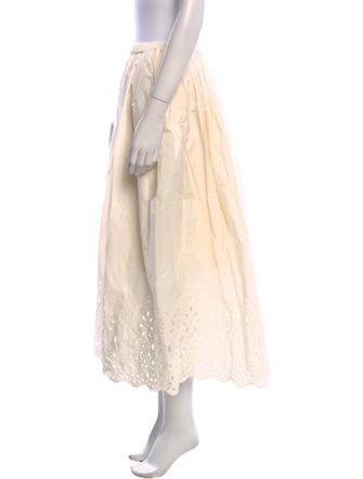 RHODE Eyelet Trim Midi Length Skirt