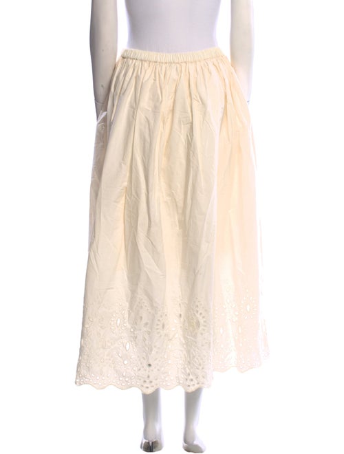RHODE Eyelet Trim Midi Length Skirt