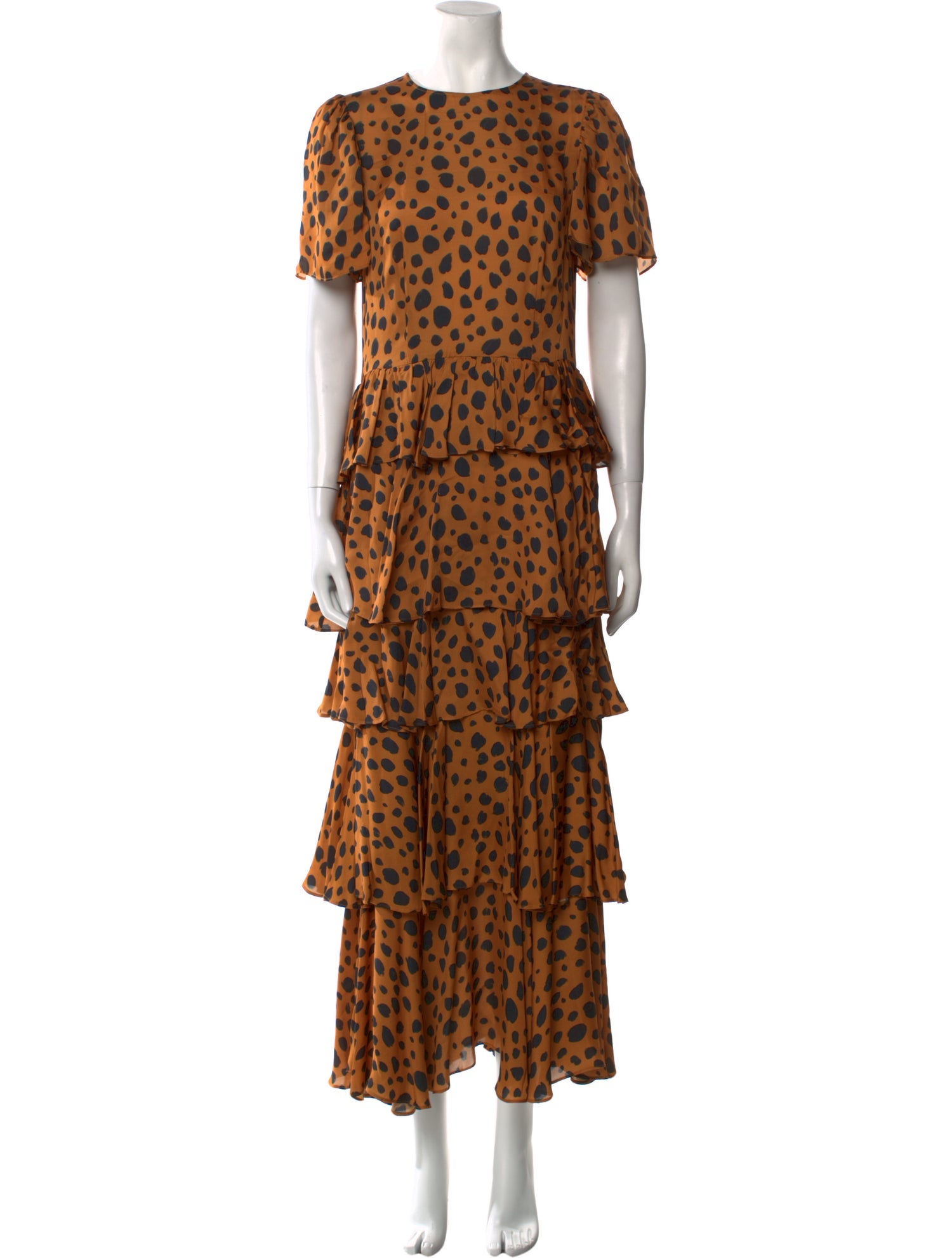 RHODE Animal Print Midi Length Dress
