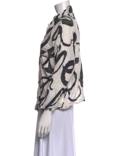 RHODE Printed Three-Quarter Sleeve Button-Up Top