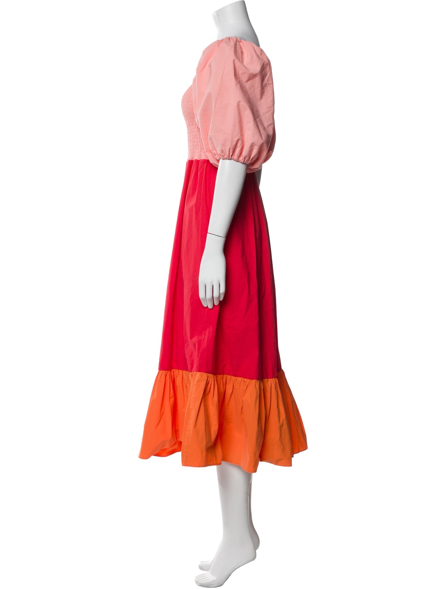 RHODE Square Neckline Midi Length Dress