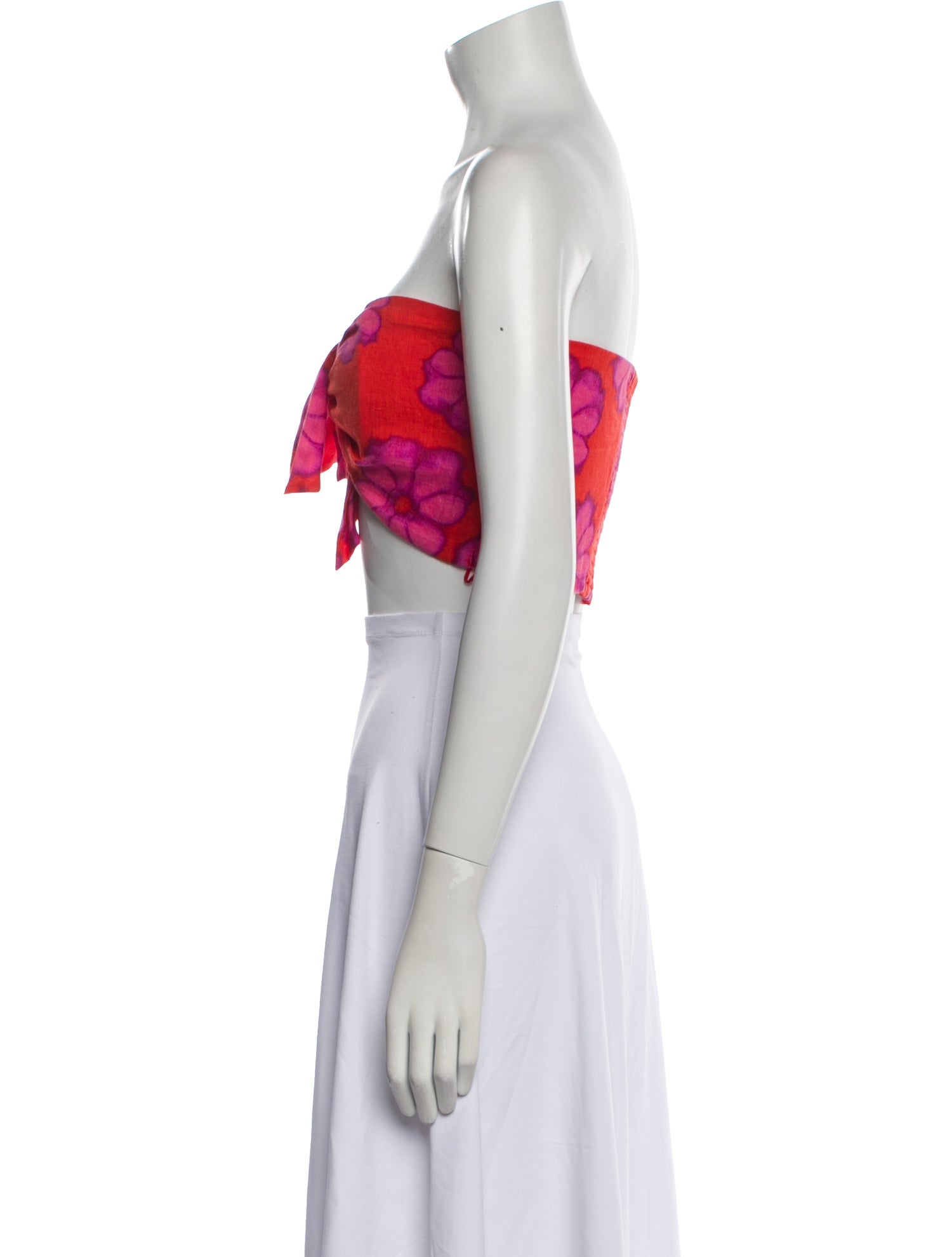 RHODE Linen Strapless Crop Top