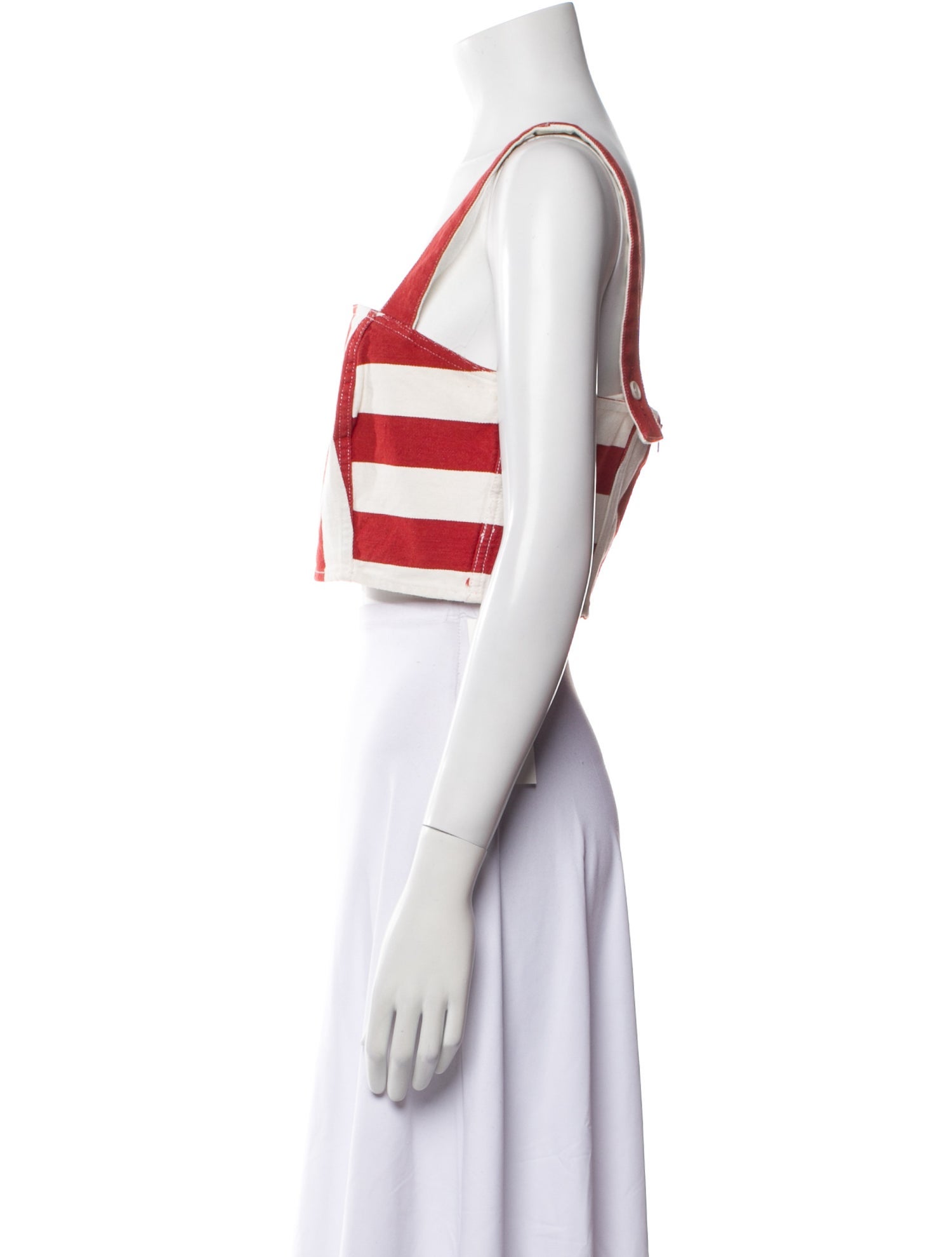 RHODE Striped Square Neckline Crop Top