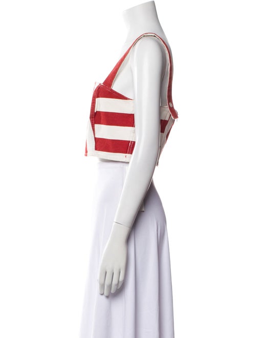 RHODE Striped Square Neckline Crop Top