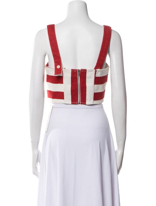 RHODE Striped Square Neckline Crop Top