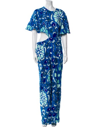 RHODE Linen Printed Jumpsuit