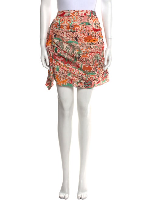 RHODE Floral Print Mini Skirt