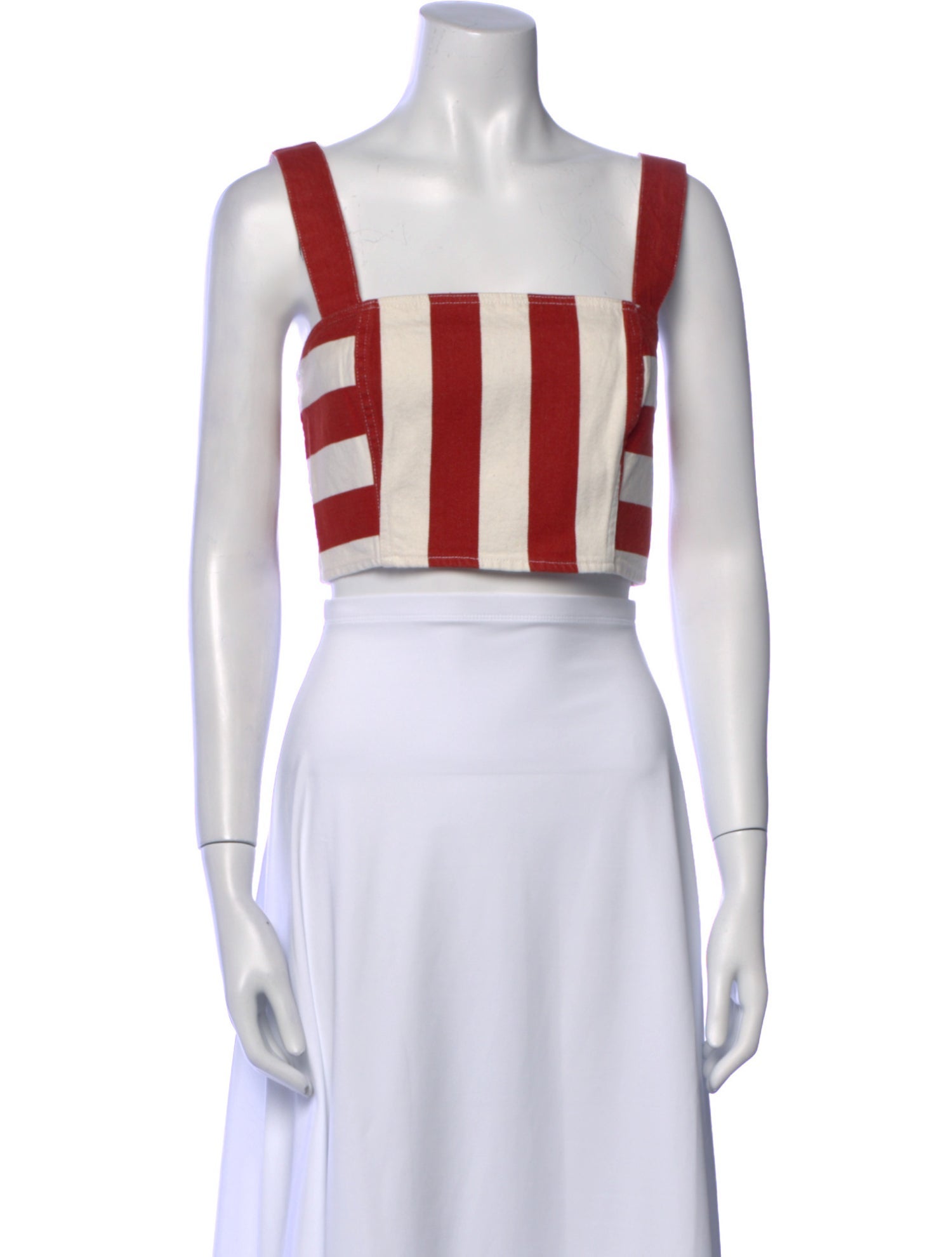 RHODE Striped Square Neckline Crop Top