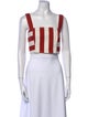 RHODE Striped Square Neckline Crop Top