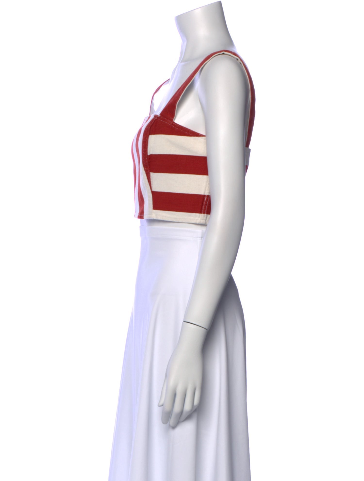 RHODE Striped Square Neckline Crop Top