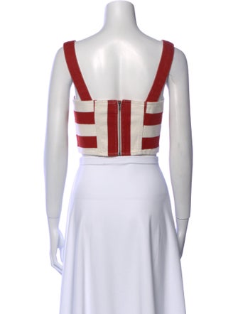 RHODE Striped Square Neckline Crop Top