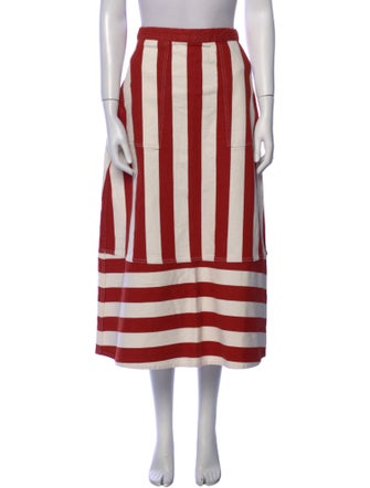 RHODE Striped Midi Length Skirt