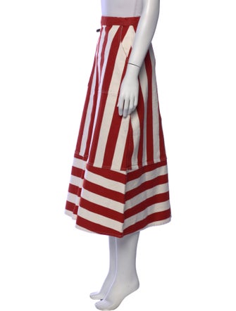 RHODE Striped Midi Length Skirt
