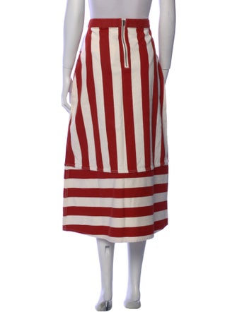 RHODE Striped Midi Length Skirt