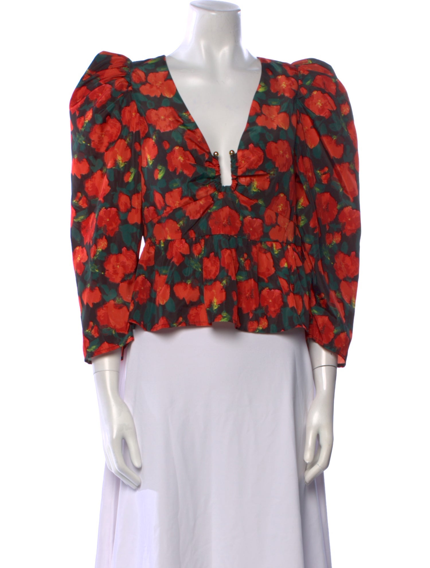 RHODE Floral Print V-Neck Crop Top w/ Tags