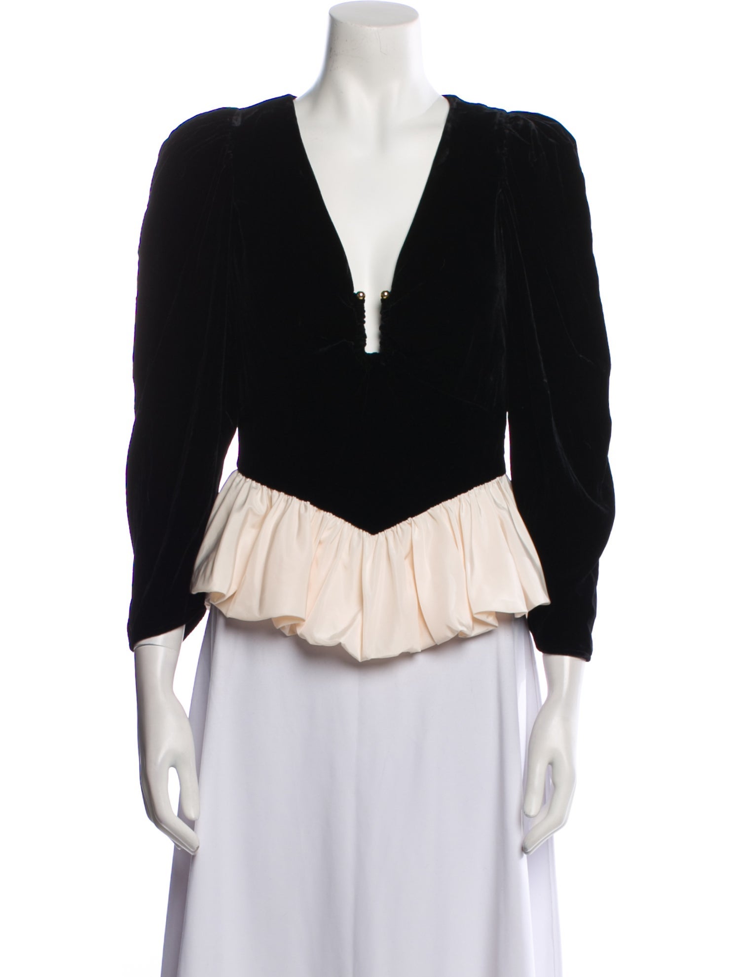 RHODE V-Neck Three-Quarter Sleeve Crop Top