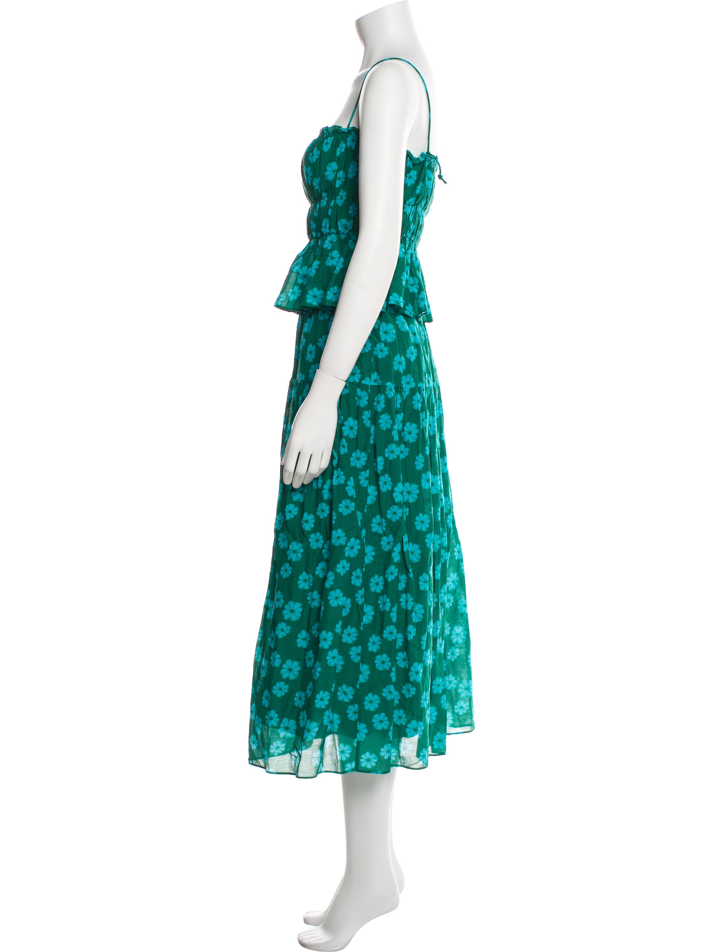 RHODE Silk Floral Print Skirt Set