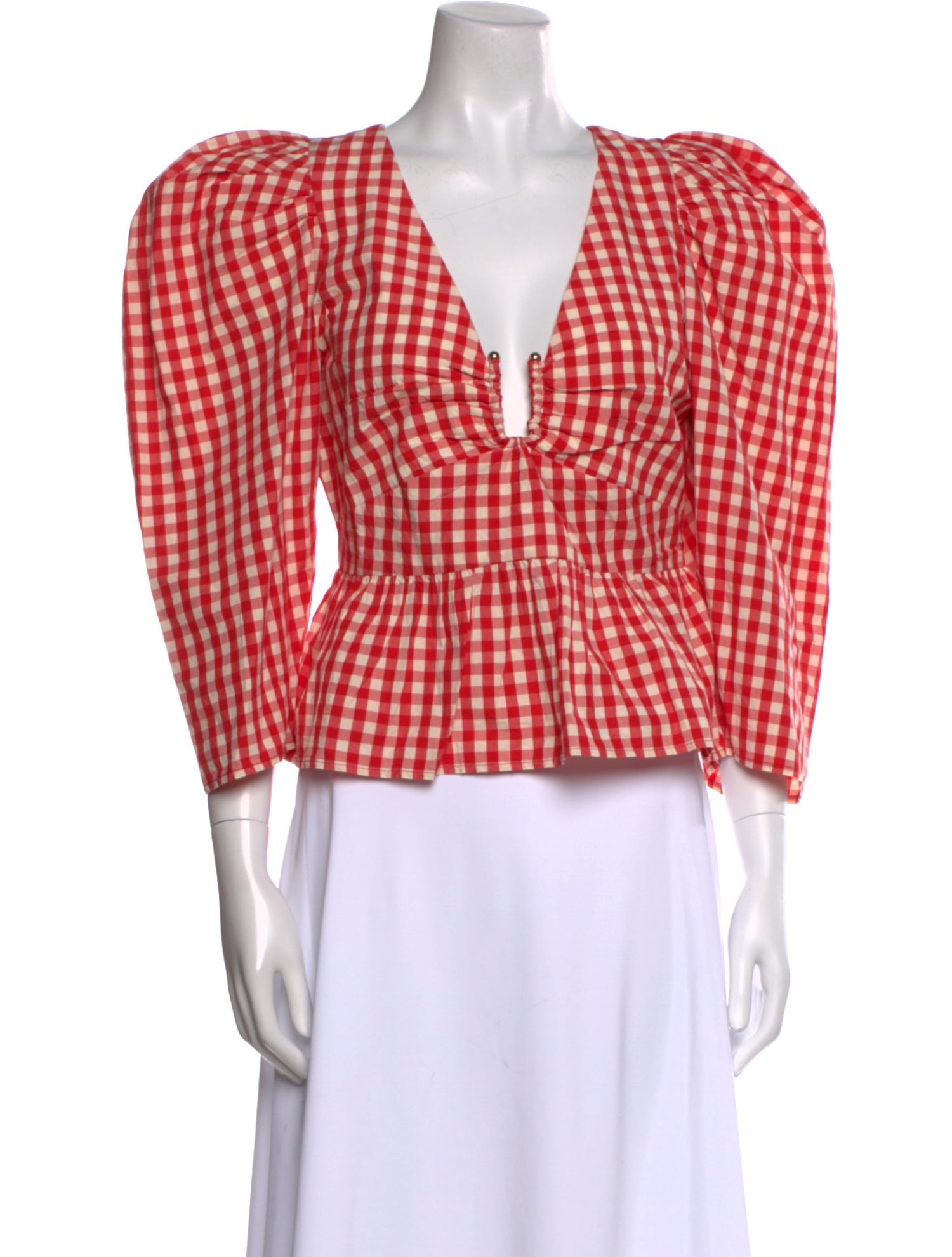 RHODE Plaid Print V-Neck Crop Top w/ Tags