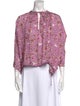 RHODE Floral Print Crew Neck Blouse