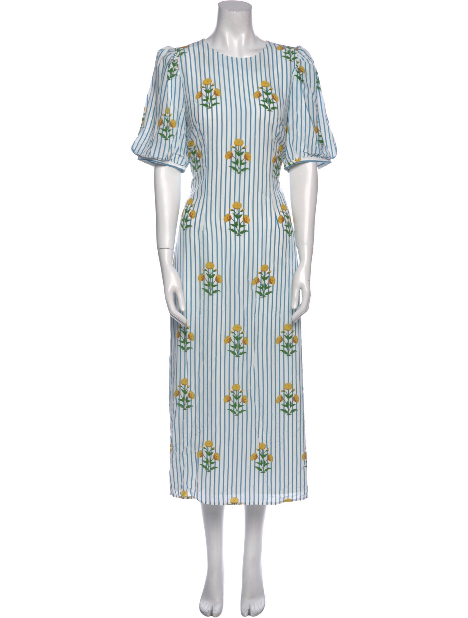 RHODE Striped Midi Length Dress