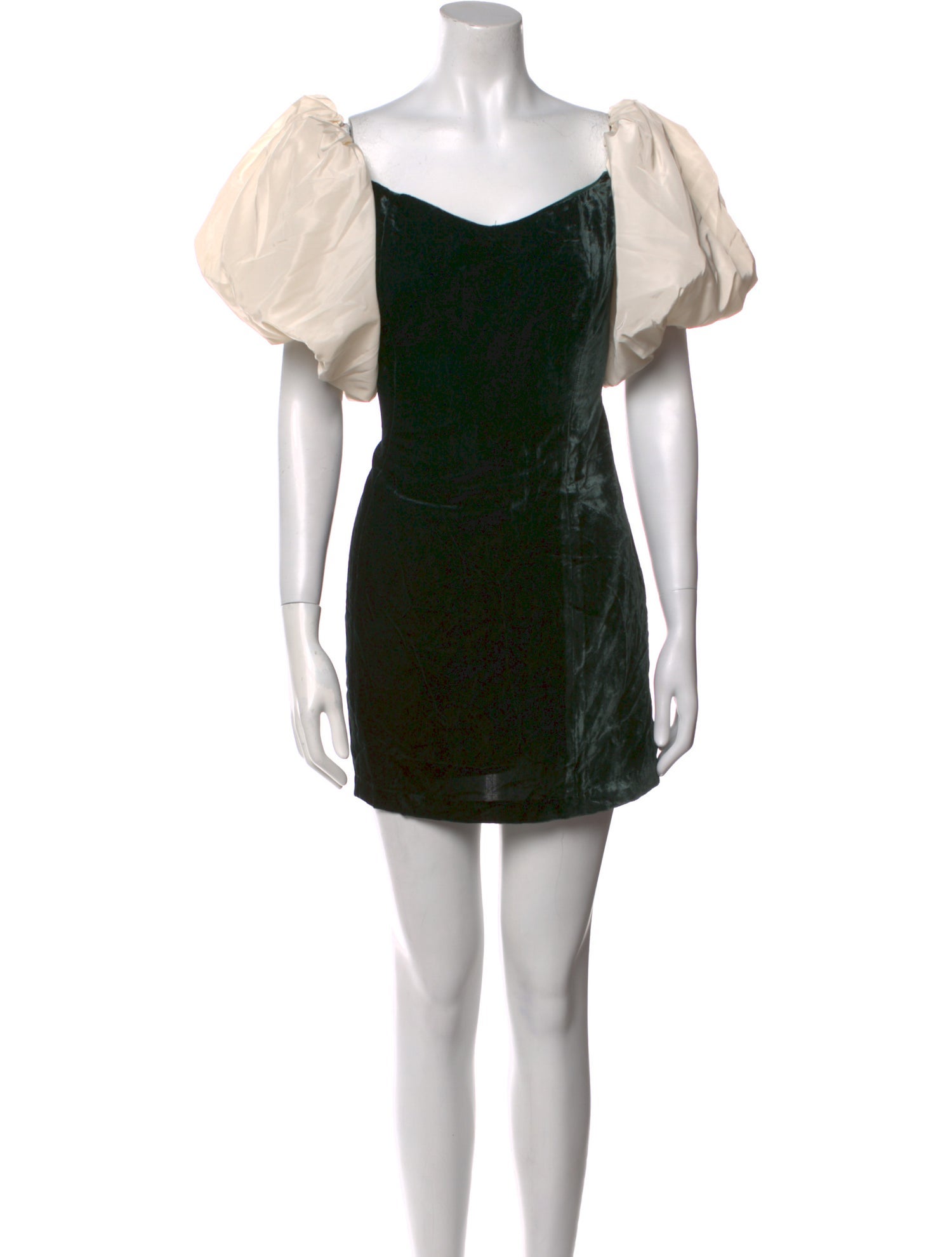 RHODE Dali Velvet Puff-Sleeve Mini Dress