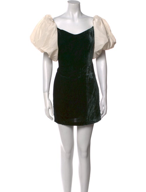RHODE Dali Velvet Puff-Sleeve Mini Dress