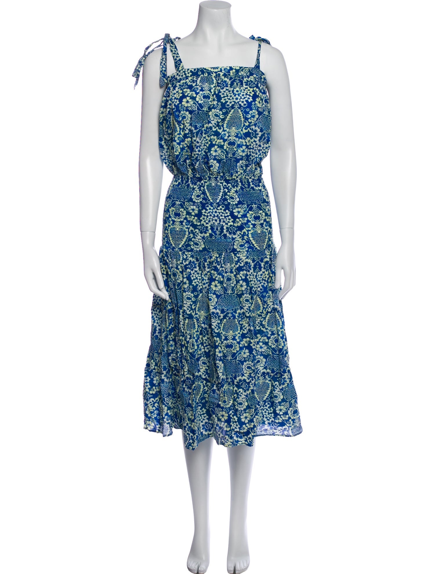 RHODE Floral Print Midi Length Dress