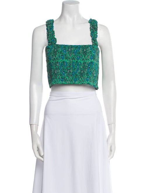 RHODE Floral Print Square Neckline Crop Top