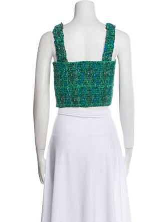 RHODE Floral Print Square Neckline Crop Top